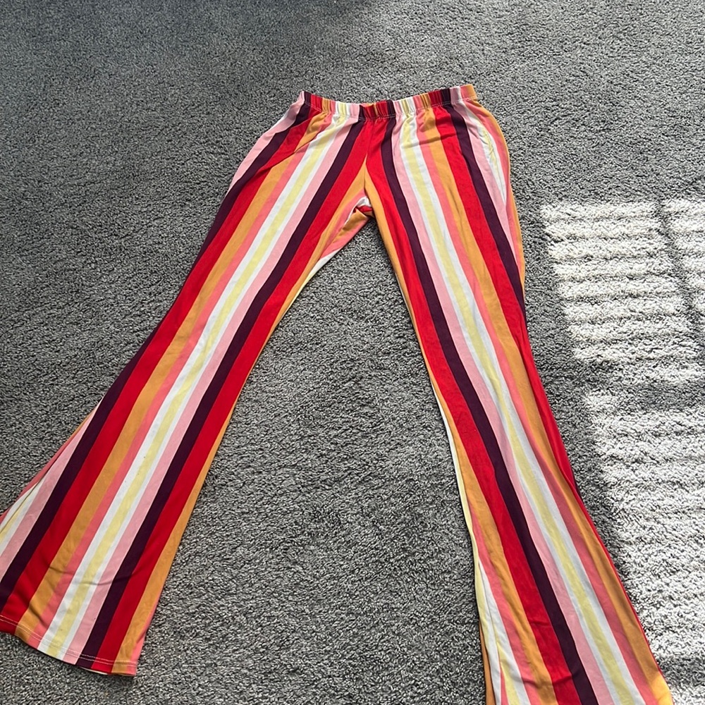 rainbow flare leggings